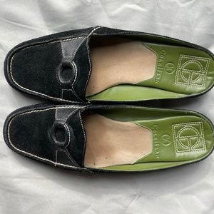 Cole Haan black suede slide mules with Nike Air